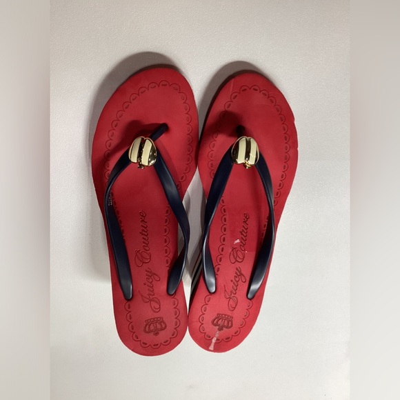 Juicy Couture Laney Wedge Striped Apple Charm Slip On Y2K Size 8 - Picture 3 of 11